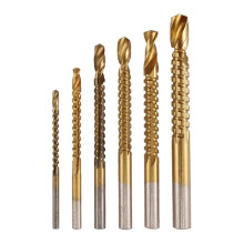 6-Delige Titanium Boorzaagbitset, HSS Gekartelde Bitgatboren, 3-8 Mm Timmerman Ijzerzaagboorset