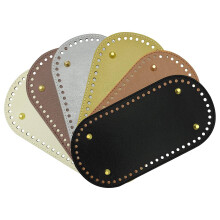6Er-Pack PU-Leder-Taschenboden, Ovaler Brieftaschenboden für HäKeltaschenboden, HäKeltaschenknopfboden (25 X 12 Cm, 6 Farben)