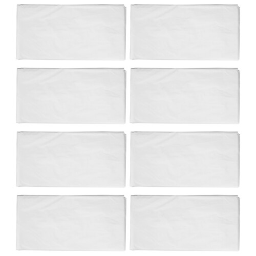 8 Pack Round Tablecloth, 84 Inch White Disposable Table Covers PEVA Waterproof Plastic Round Tablecloths (White)