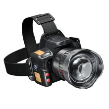Strong Light Led Headlamp Super Bright Type-C USB Rechargeable Headlight Telescopic Zoom  Lamp with Digital Display