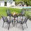 Birchtree BIRCHTREE Garden Chairs Set of 4 Stackable Grey 5