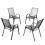 Birchtree BIRCHTREE Garden Chairs Set of 4 Stackable Grey 10