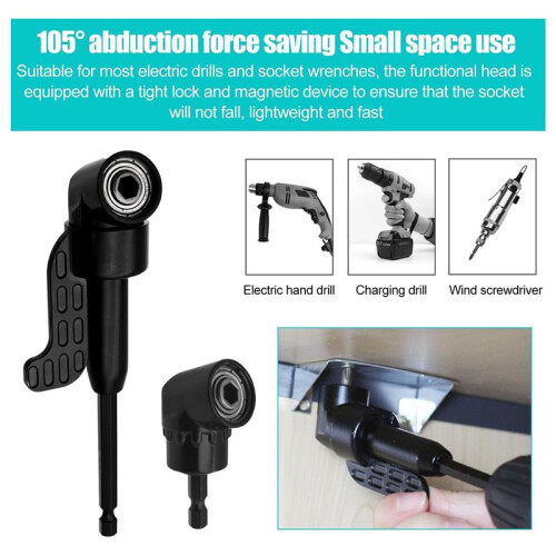 14 Piece Angle Screwdriver Set, 105 Angle Attachment for Cordless Screwdrivers, Angle Screwdriver , Drill Extension 2