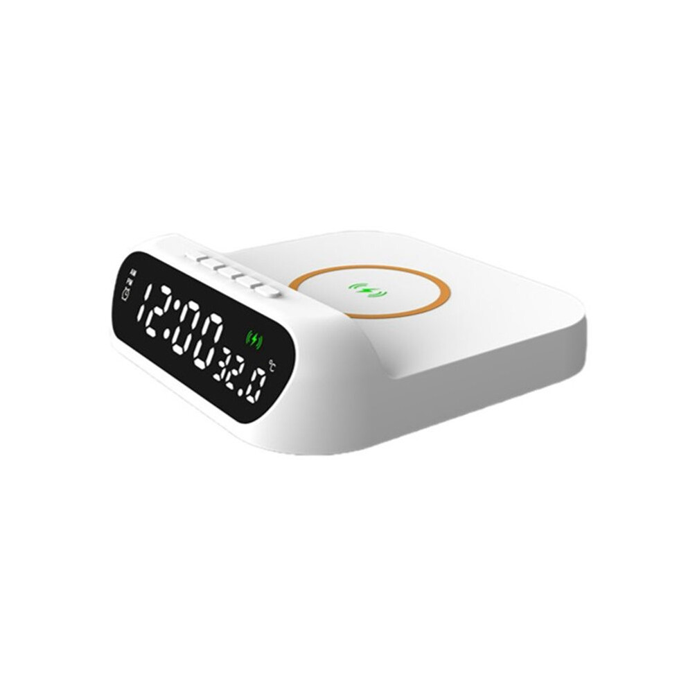 Typecat Digital Alarm Clock With Wireless Charging, 15W Fast Wireless Charger Station With Led Digital Display, Temperature,B