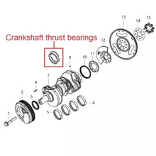 4 Pcs Crankshaft Thrust Bearing for Grand Cherokee WK 3.0L 2011-2021 Part Number: 68147095AA Crankshaft Parts