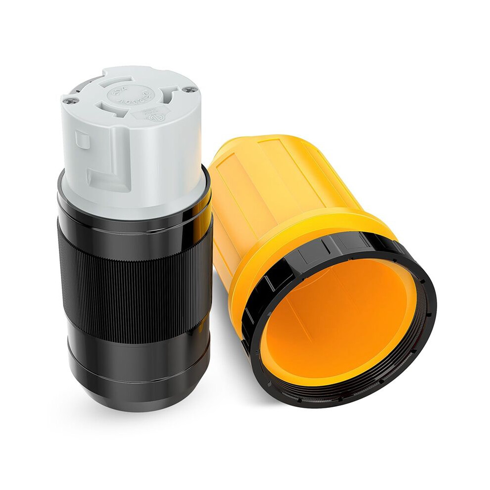 50Amp Rv Power Cord Twist Lock Plug With Boot Locking Cover 125/250V Female Locking Shore Replacement Inlet 4714060640002