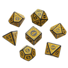 Giallo 7 Pezzi per TRPG DND Set di Dadi Acrilico Multi-Faccia 7-Die D4-D20 Dadi Poliedrici Gioco da Tavolo Matematica da Tavolo
