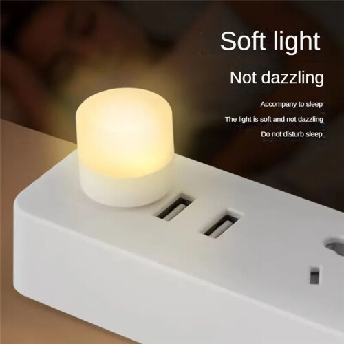 10Pcs  USB Night Light Eye Protection Book Reading Light USB Plug Computer Mobile Power LED Night Lamp,Warm Light 2
