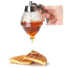 Juice Syrup Cup Squeeze Bottle Storage Pot Stand Holder Bee Drip Dispenser Kettle Honey Jar Container Kitchen