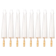 8PCS Paper Parasol Wedding Umbrella Party Favor 84cm Bamboo Umbrellas for Bridal Shower Centerpieces Photo Props