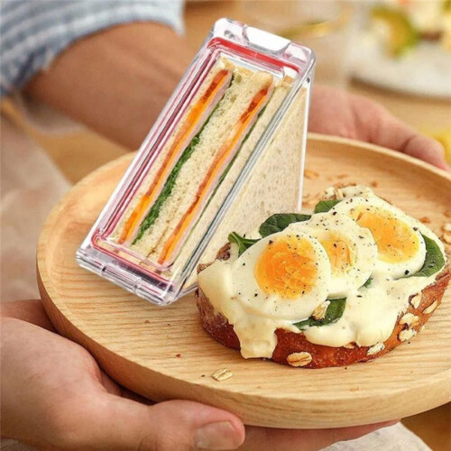 Triangle Sandwich Container Reusable Washable Sandwich Box Clear Sandwich Boxes 1PCS 1