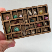 1:12 Miniatur-Schmuckregal, Miniatur-Kristallregal, Puppenhaus-Miniatur-Dekor, Druckertablett, Miniatur, Einfach zu Verwenden