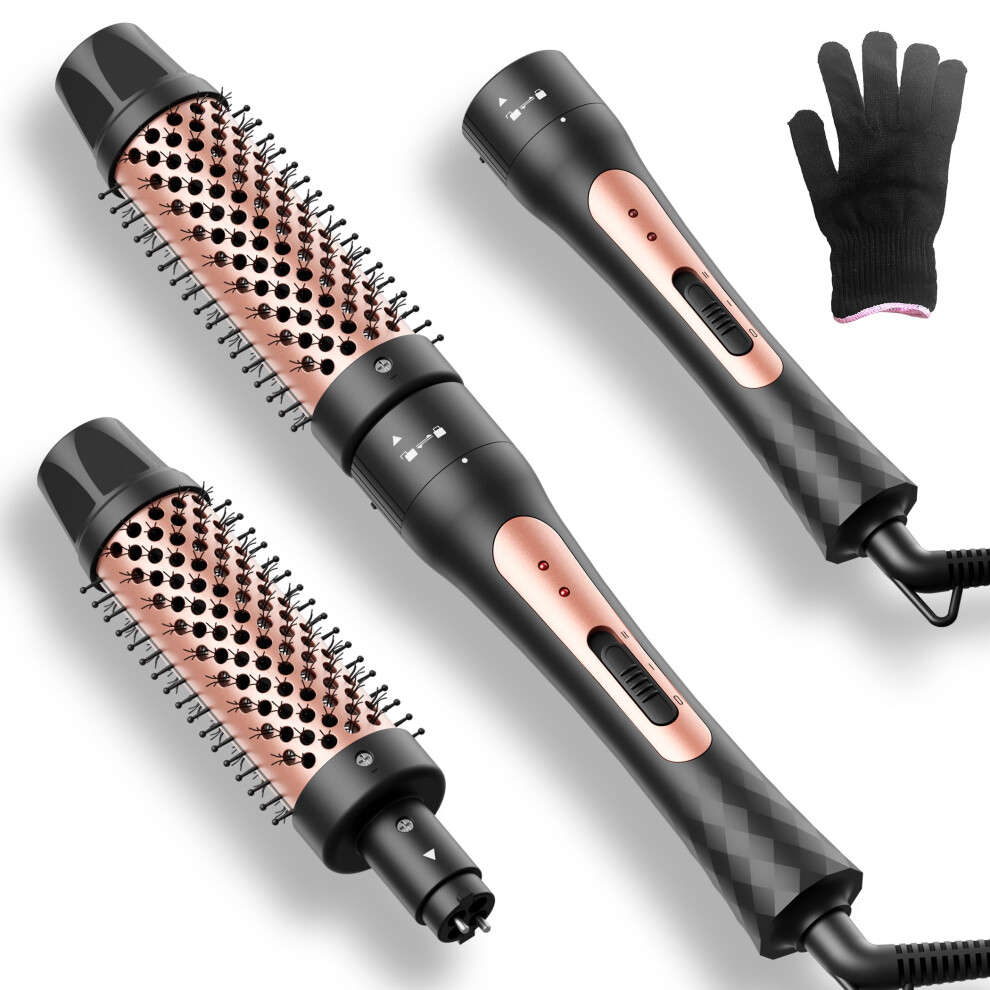 Thermal Hair Brush Ceramic Tourmaline Ionic AntiFrizz, Dual Voltage 30s Heatup Styling Comb