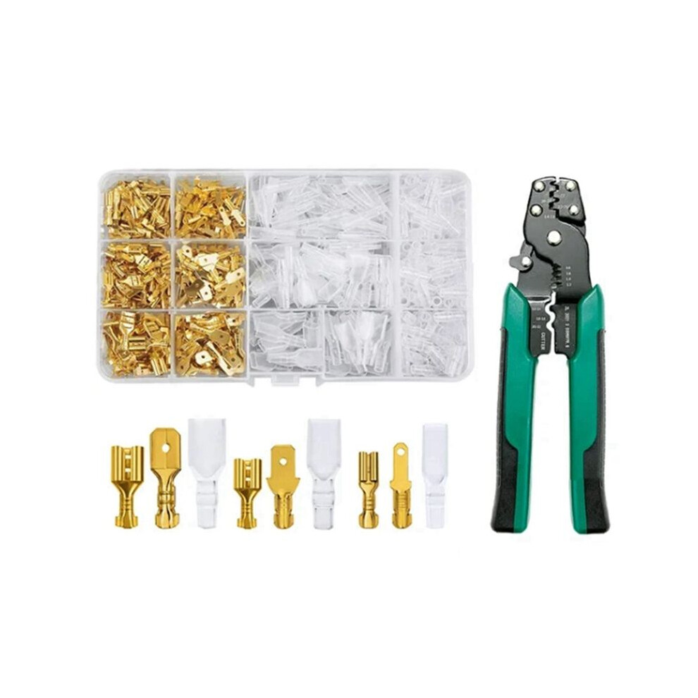 900Pc Crimp Terminal U/O Shaped Splicing Termination 2.8/4.8/6.3Mm Wire Connector Cable Termination Plier 6032010328571