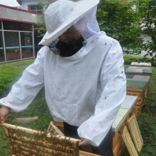 Imkeranzug, Bienenkleidung mit Hut, Anti-Bienen-Anzug, Anti-Bienenbiss-Ausrüstung, Landwirtschaftskleidung, Overall, Weiß