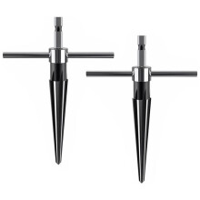 2Pcs T Handle Taper Reamer ,6 Fluted Chamfer Reaming Guitar Bridge Pin Hole Handle Tapered Reamers Tool Hexagonal Handle