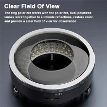IL37 Microscope Polarized LED Ring Light Lamp Anti Illuminators Source Eliminating Reflections