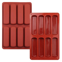 2PCS Finger Biscuit Silicone Mould,8 Cavities Cereal Bars Baking Mould,Chocolate Bar Mold, for Cnady, Bread,Muffin,Soap