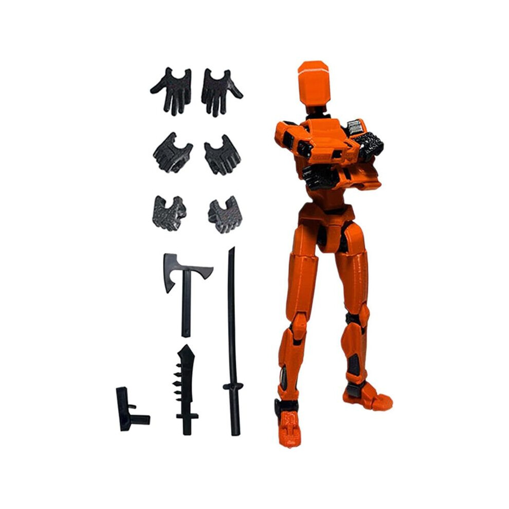 Robot Action Figure, 3D Printed With Full Articulation For Stop Motion Animation Orange 4711367641923