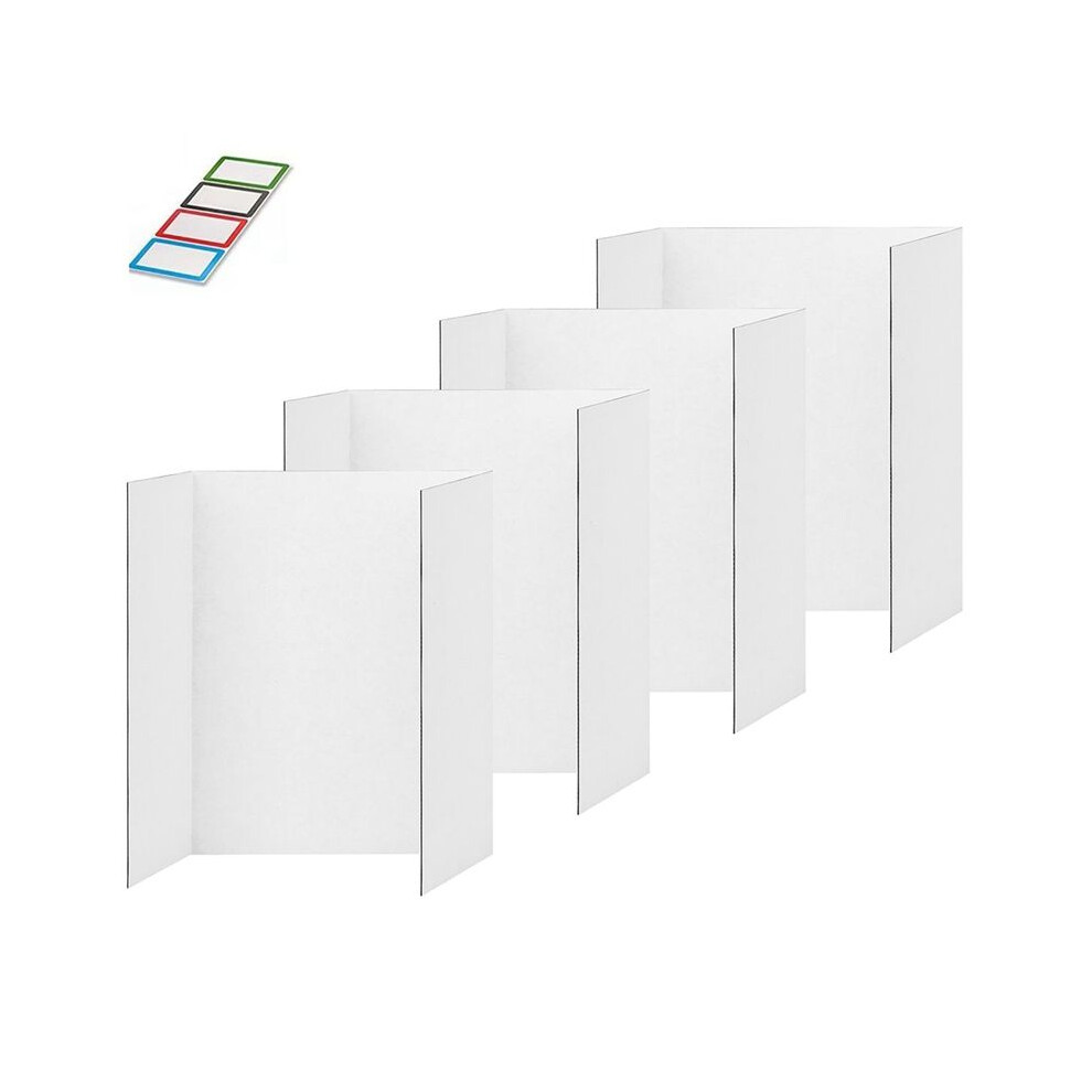 Photos - Other Office Equipment 4 Pcs Trifold Poster Board, White Poster Board Comes with Sticky Accessories, Corrugate Presentation Boards S