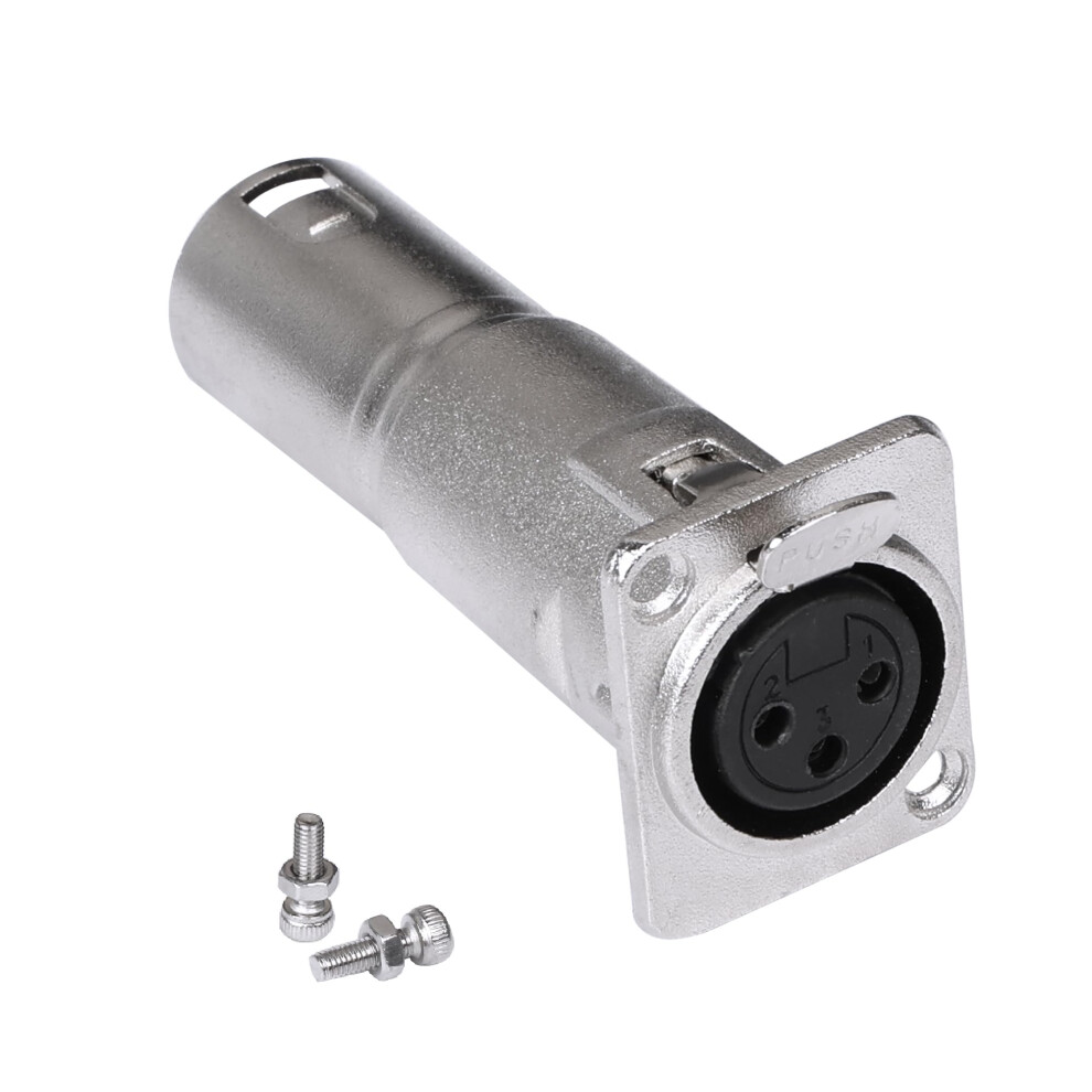 Xlr Panel Mount Connector 3 Pin Female To Male Adapter For Microphone Mixer Stable Signal Transfer 9771547192671