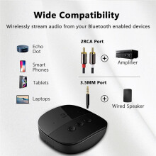 5.2 Car AUX Audio Adapter Receiver 3.5mm Wireless Handsfree Call Music Audio Adapter for Car and TV Speakers