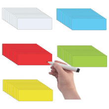 120 Magnetic Dry Erase Labels Reusable Name Tag Labels Magnetic Label Strips for Home Office Whiteboard Refrigerators