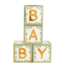 Here Comes the Son Shower Boxes Decorations, 4Pcs Sun Stereoscopic Blocks for Shower Party Decor