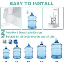 Dispenser D'Acqua Dispenser D'Acqua Intelligente A 6 Livelli per Bottiglia da 5 Galloni e Bottiglie Universali Pompa 'Acqua da Tavolo Portatile-B