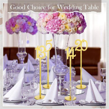 20 Pcs Table Numbers Wedding Table Numbers Wood Table Numbers for Wedding Reception Stands Numbers with Holder