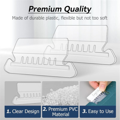 File Folder Tabs, 100 Sets Hanging File Folder Labels 2Inch Plastic Tabs and Inserts for Hanging File Folders 2