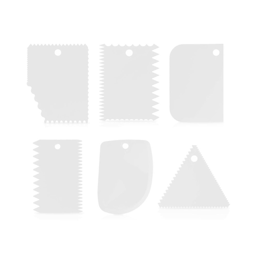 6 Pcs Plastic Clay-Scraper, Pottery Tools Plastic Clay-Scraper Set Carved Soft Clay Sculpture Knife Clay Scrapers,White 6034189258772