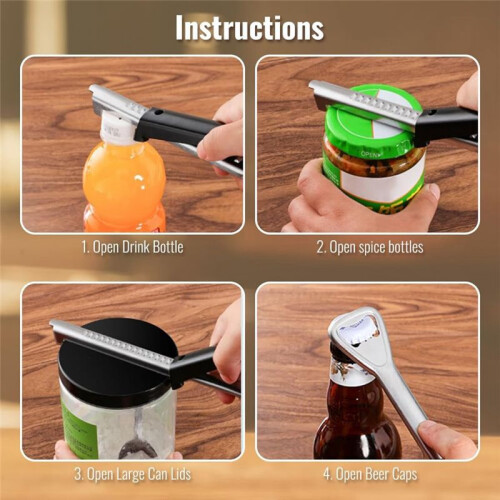 Adjustable Can Opener, Adjustable Multifunctional Can Opener Jar Lid Clip, Kitchen Canning Tool 2