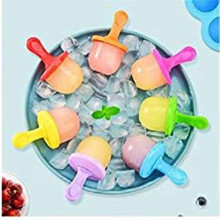 Silikon-Eis Am Stiel-Formen, -Eisform zum Selbermachen, 7 Mulden, mit Bunten StäBchen, Wiederverwendbar, Antihaftbeschichtet, in