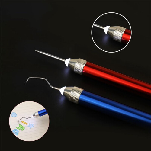 2Pcs LED Weeding Tools for Vinyl, Vinyl Weeding Tool with 2 Different Hooks Lighted Weeding Tool  Vinyl Tool 2