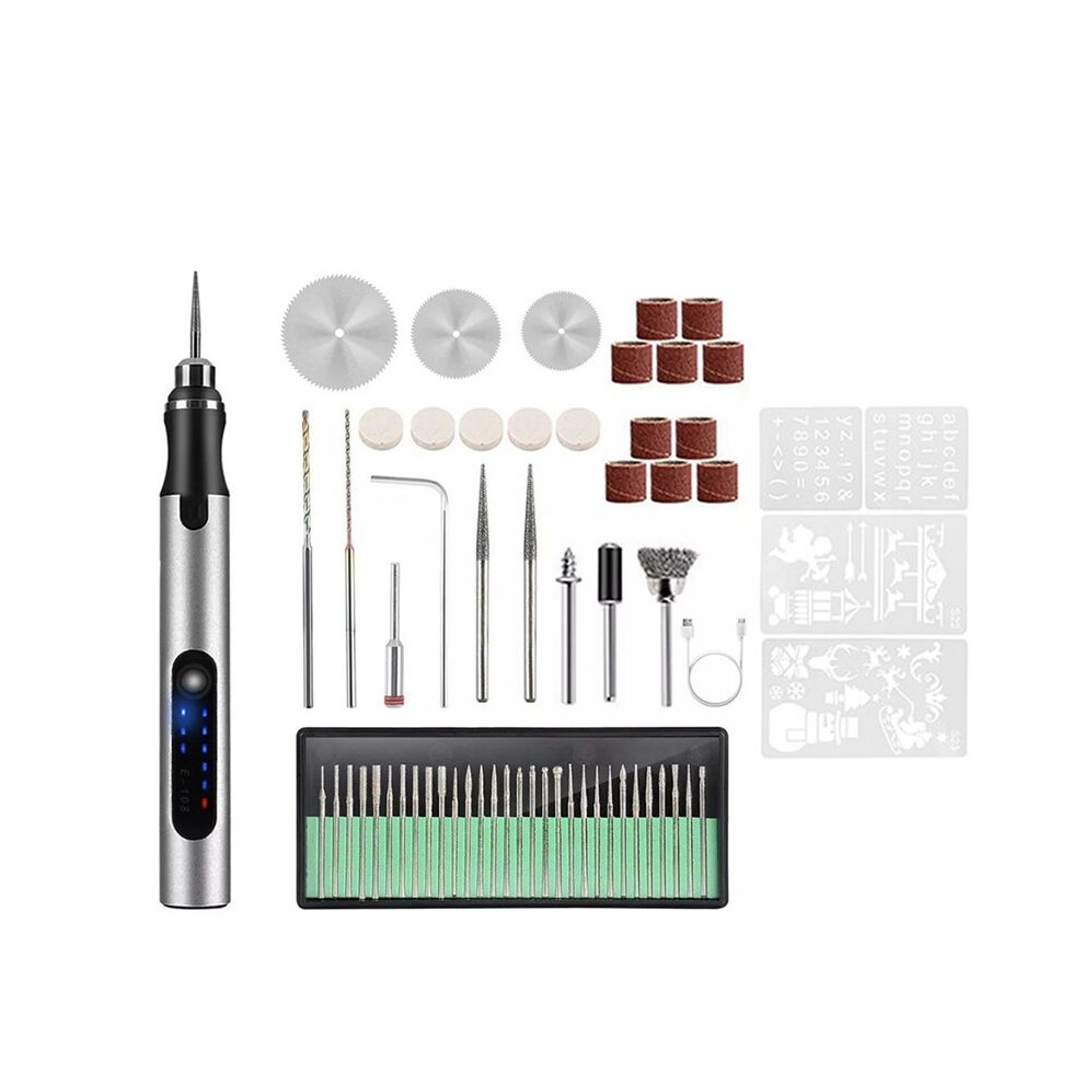 Usb Rechargable Engraving Pen With 58Bits,Diy Engraving Tool Kit For Carving Wood Jewellery Glass Metal Plastic 4713326769655