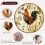 Kitchen Wall Clock 10 Inch Rustic Rooster Silent Non Ticking Wall Clock Quartz Battery Operated Round Wall Clock 5