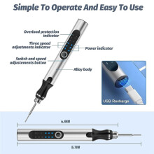 USB Rechargable Engraving Pen with 58Bits,DIY Engraving Tool Kit for Carving Wood Jewellery Glass Metal Plastic