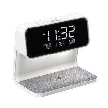 Alarm Clock with Wireless Charging and Lights Dimmable Digtial Alarm Clock Charging Station for Bedroom, Bedside Office
