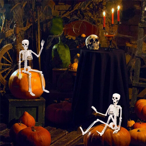 2 PeçAs de Esqueleto de DecoraçãO de Halloween, Esqueleto Suspenso de Corpo Inteiro de 16 Polegadas para DecoraçãO Interna e Externa 2