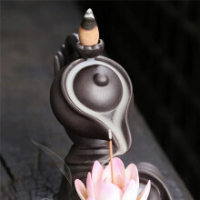 Buddha Hand Backflow Incense Burner Buddha Lotus Hand Backflow Lotus Hand Vintage Lucky Church Holder Charcoal A