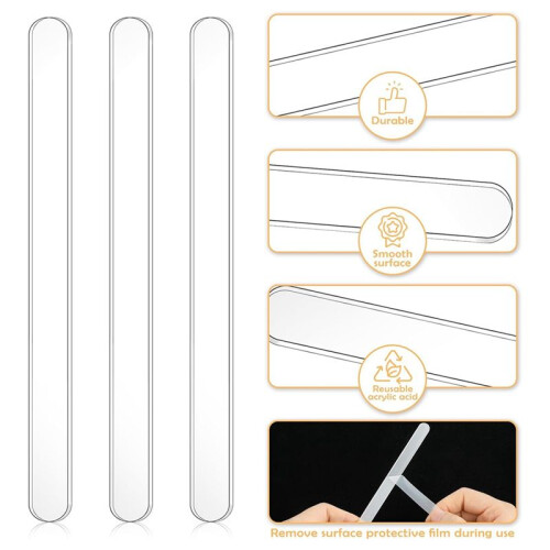 30 Stück Eisstäbchen, 4,5 Zoll, Acryl-Cakesicle-Stäbchen, Wiederverwendbare Eis-Popstäbchen, Plastik-Eisstäbchen (Transparent) 2