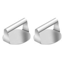 Stainless Steel Crushing Hamburger Briquette Hamburger Patty Masher Round Meat Briquette Mold Meat Kitchen Accessories