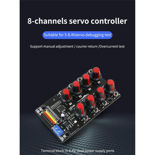 Eight-Way Servo Controller Robot Arm Test Board Driver Knob 8-Way Pwm Development Industrial Control Debugging Board 2