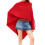 (S, Red) Women's Triangle Pullover Poncho Sweater Cowl Neck Solid Color Asymmetrical Knit Tops Shawl Wraps 1