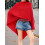 (S, Red) Women's Triangle Pullover Poncho Sweater Cowl Neck Solid Color Asymmetrical Knit Tops Shawl Wraps 4