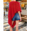 (S, Red) Women's Triangle Pullover Poncho Sweater Cowl Neck Solid Color Asymmetrical Knit Tops Shawl Wraps 8