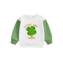 (3-4 Years, White) Felpe ricamate per neonati e bambine, maniche lunghe, girocollo, patchwork, vestibilità ampia