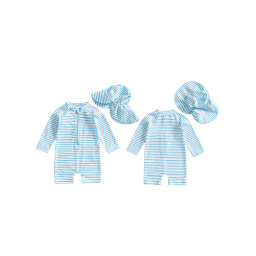 (6-12 Months, Blue) Σετ μαγιό Rash μακριά μανίκια. 1