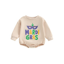 (12-18 Months, Apricot) Felpe e pagliaccetti per bambini, abbigliamento Mardi Gras, body primaverili a maniche lunghe.
